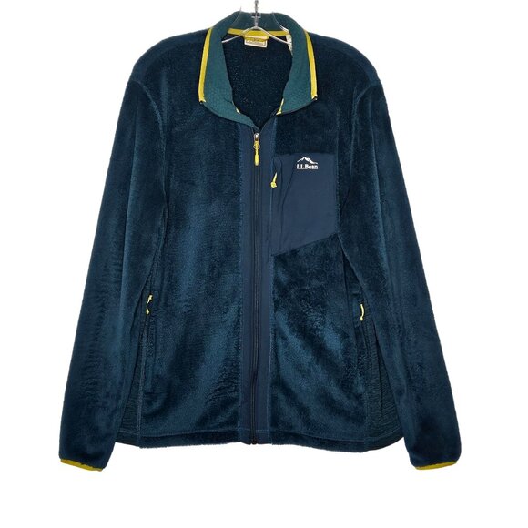 LL Bean Jacket Mens Large Teal Blue Adventure Hybrid Fleece Full Zip - Picture 2 of 11